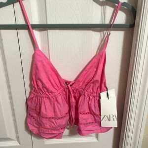 Zara Pink Tie Tank Too